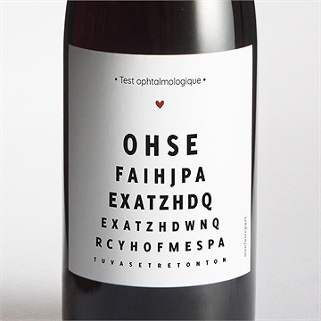 Étiquette bouteille annonce grossesse test ophtalmologique
