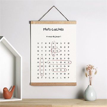 Affiche annonce grossesse mots croisés - Mise en situation