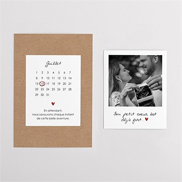Carte annonce grossesse calendrier - Vue d'ensemble