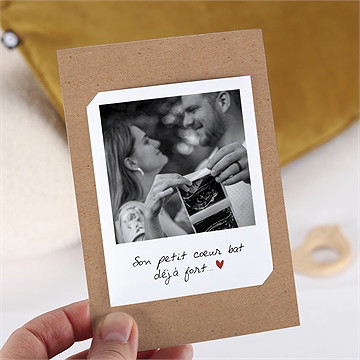 Carte annonce grossesse calendrier - Mise en situation