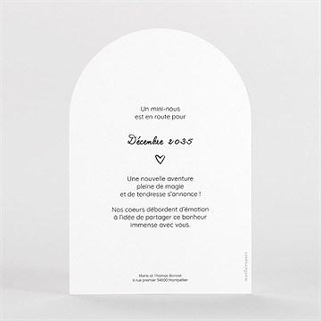 Carte annonce grossesse humour - Dos du faire-part