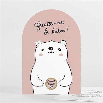 Carte annonce grossesse humour - Vue pastille grattée