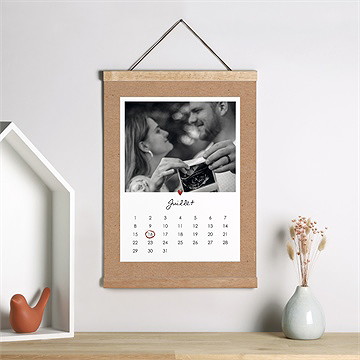 Affiche annonce grossesse calendrier - Mise en situation