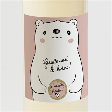 Étiquette bouteille annonce grossesse humour argent