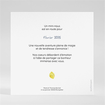 Carte annonce grossesse jeux à gratter - Dos du faire-part