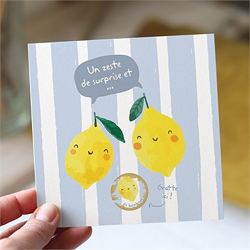 Carte annonce grossesse jeux à gratter - Vue d'ambiance