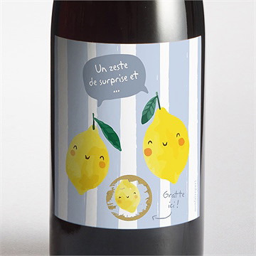 Étiquette bouteille annonce grossesse jeux à gratter