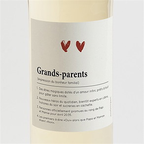 Étiquette bouteille annonce grossesse grands-parents