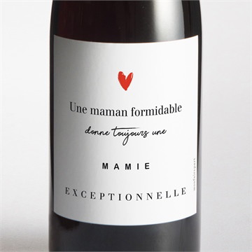 Étiquette bouteille annonce grossesse bientôt mamie