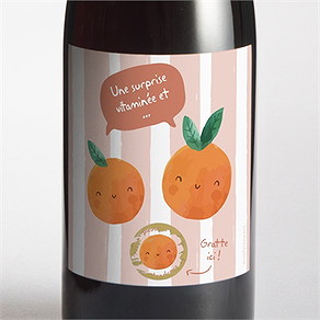 Étiquette bouteille annonce grossesse jeu