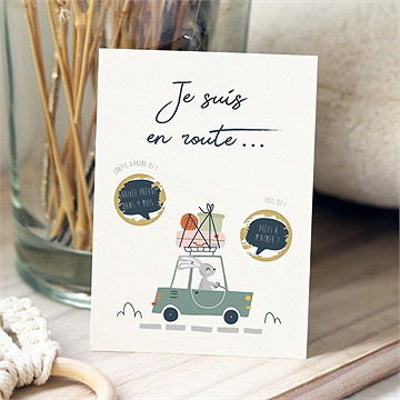 Carte annonce grossesse je suis en route - Vue d'ambiance