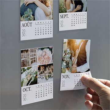 Calendrier magnet mariage - Mise en situation