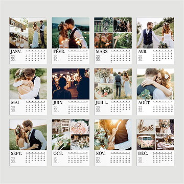 Calendrier magnet mariage - Vue d'ensemble