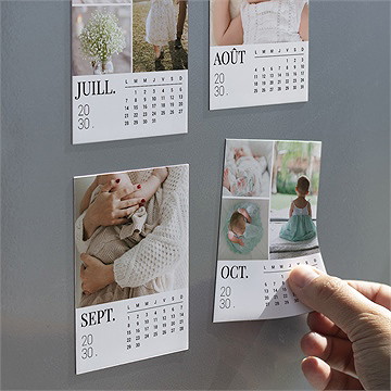 Calendrier magnet baptême - Mise en situation