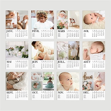 Calendrier magnet baptême - Vue d'ensemble
