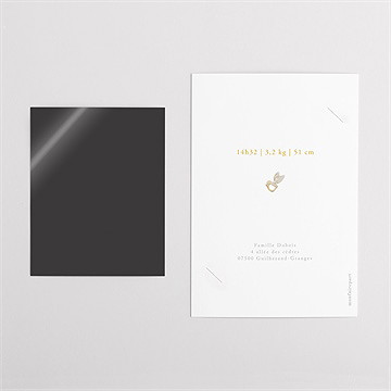Faire-part naissance douceur marine duo - Dos du faire-part