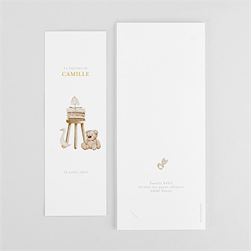 Faire-part de baptême ours marin - Dos du faire-part