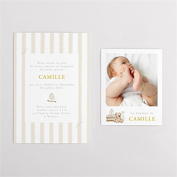 Faire-part de baptême ours marin duo - Vue d'ensemble