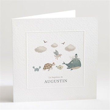Faire-part de baptême farandole marine