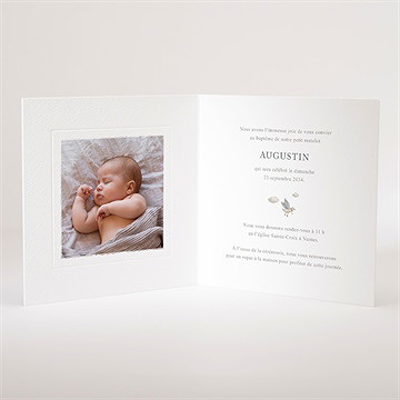 Faire-part de baptême farandole marine - Intérieur du faire-part