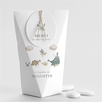 Boîte de dragées baptême farandole marine étui