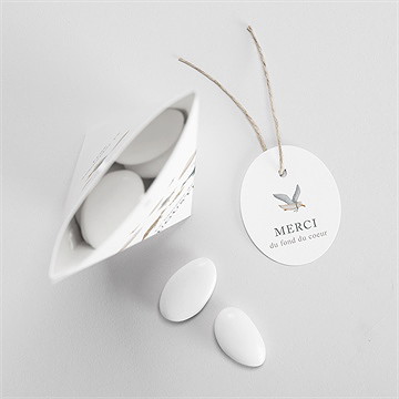 Boîte de dragées baptême farandole marine étui - Intérieur de la boîte