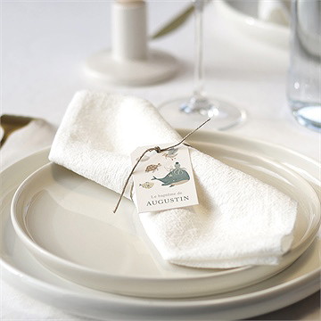 Rond de serviette baptême farandole marine