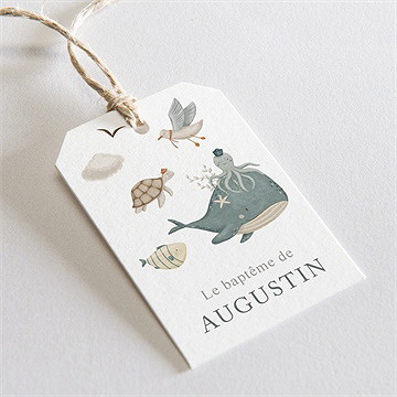 Rond de serviette baptême farandole marine - Mise en situation