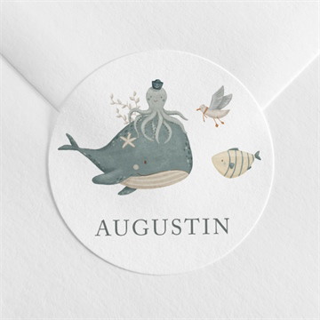 Sticker baptême farandole marine