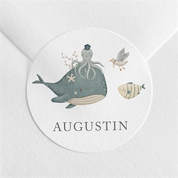 Sticker baptême farandole marine