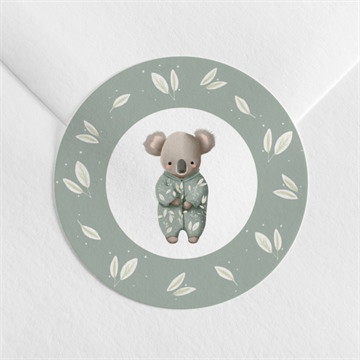 Sticker naissance koala pyjama duo