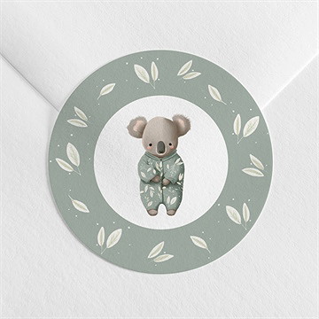 Sticker naissance koala pyjama