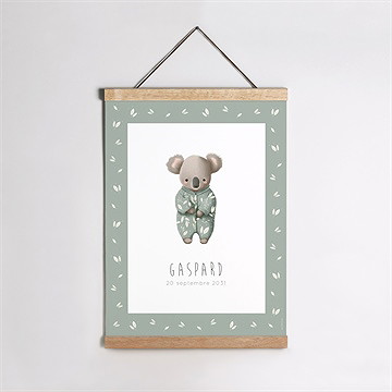 Affiche naissance koala pyjama