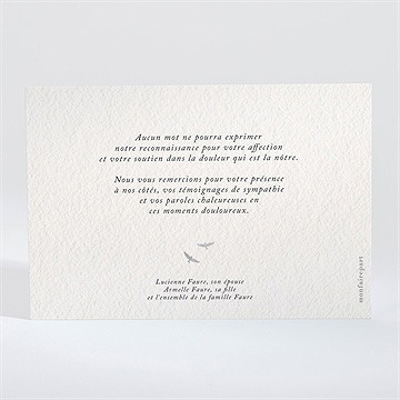 Remerciement décès l'envolée paysage - Dos du carton