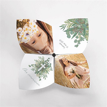 Faire-part communion en grâce origami - Vue du dessus