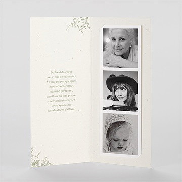 Remerciement décès l'arbre de vie photomaton - Intérieur du faire-part