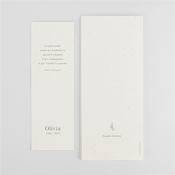 Remerciement décès l'arbre de vie photomaton - Dos du remerciement