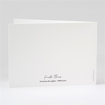 Remerciement décès présent et mémoire plié - Dos du remerciement