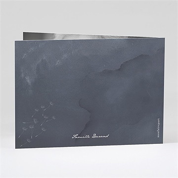 Remerciement décès recueillement plié - Dos du remerciement