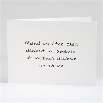 Remerciement décès souvenir portrait plié