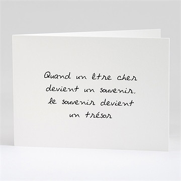 Remerciement décès souvenir portrait plié