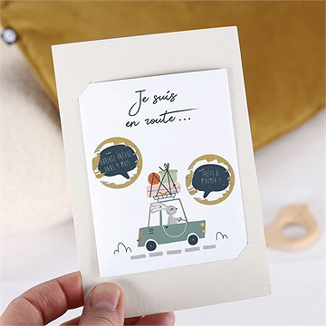 Carte annonce grossesse je suis en route duo - Mise en situation