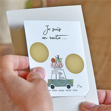 Carte annonce grossesse je suis en route duo - Mise en situation