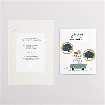 Carte annonce grossesse je suis en route duo - Vue d'ensemble