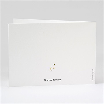 Remerciement décès fleurs d'aquarelle plié - Dos du remerciement