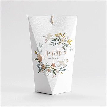 Boîte de dragées baptême jungle étui - Dos de la boîte