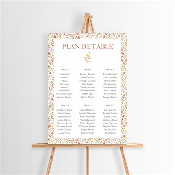 Plan de table baptême florilège