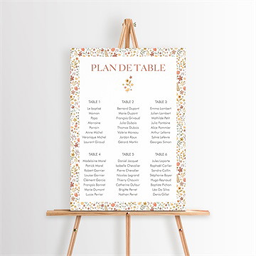 Plan de table baptême florilège