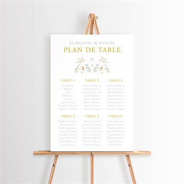 Plan de table baptême vers le beau