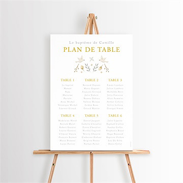 Plan de table baptême vers le beau